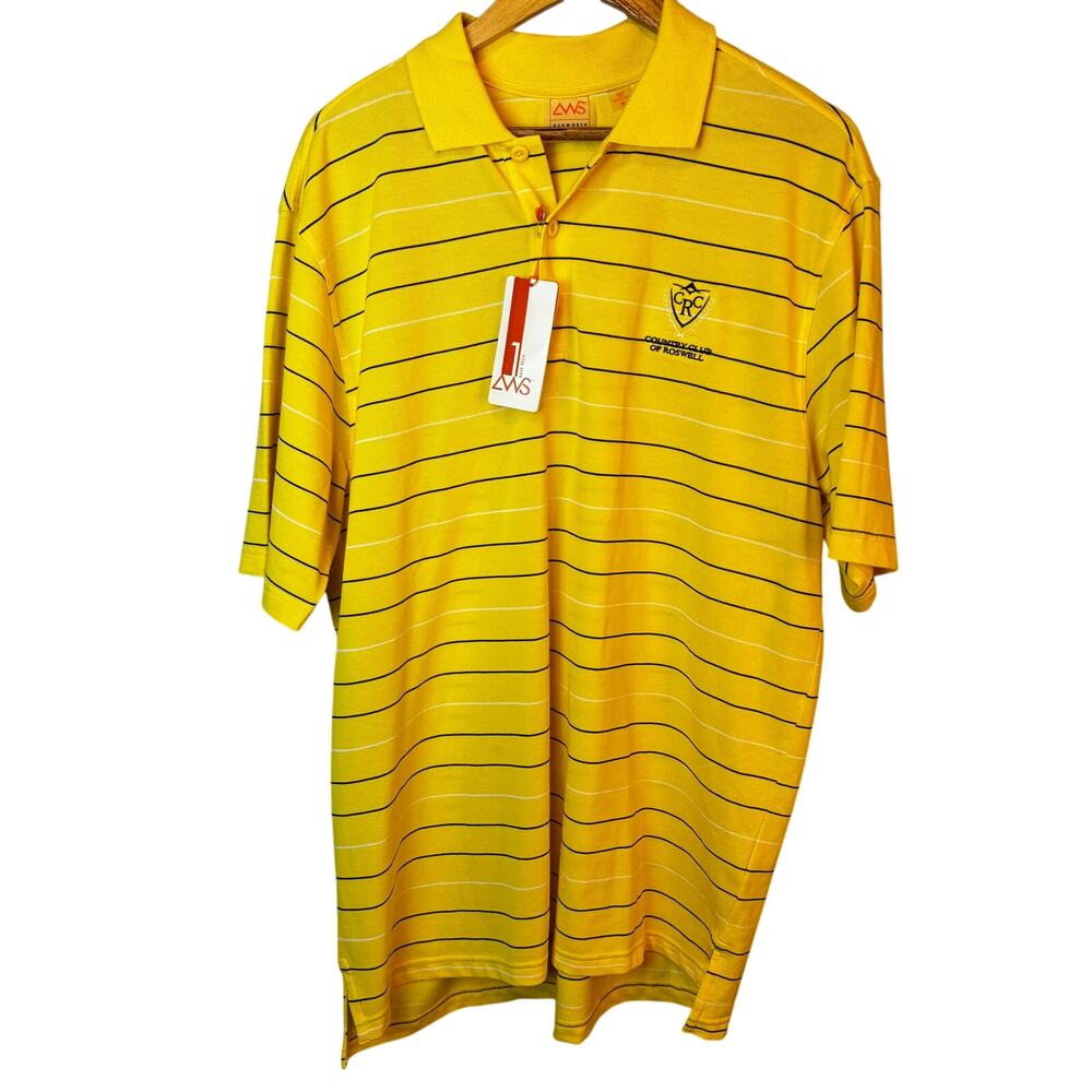 NWT Ashworth Weather Systems Golf Polo Country Club of Roswell Yellow Medium